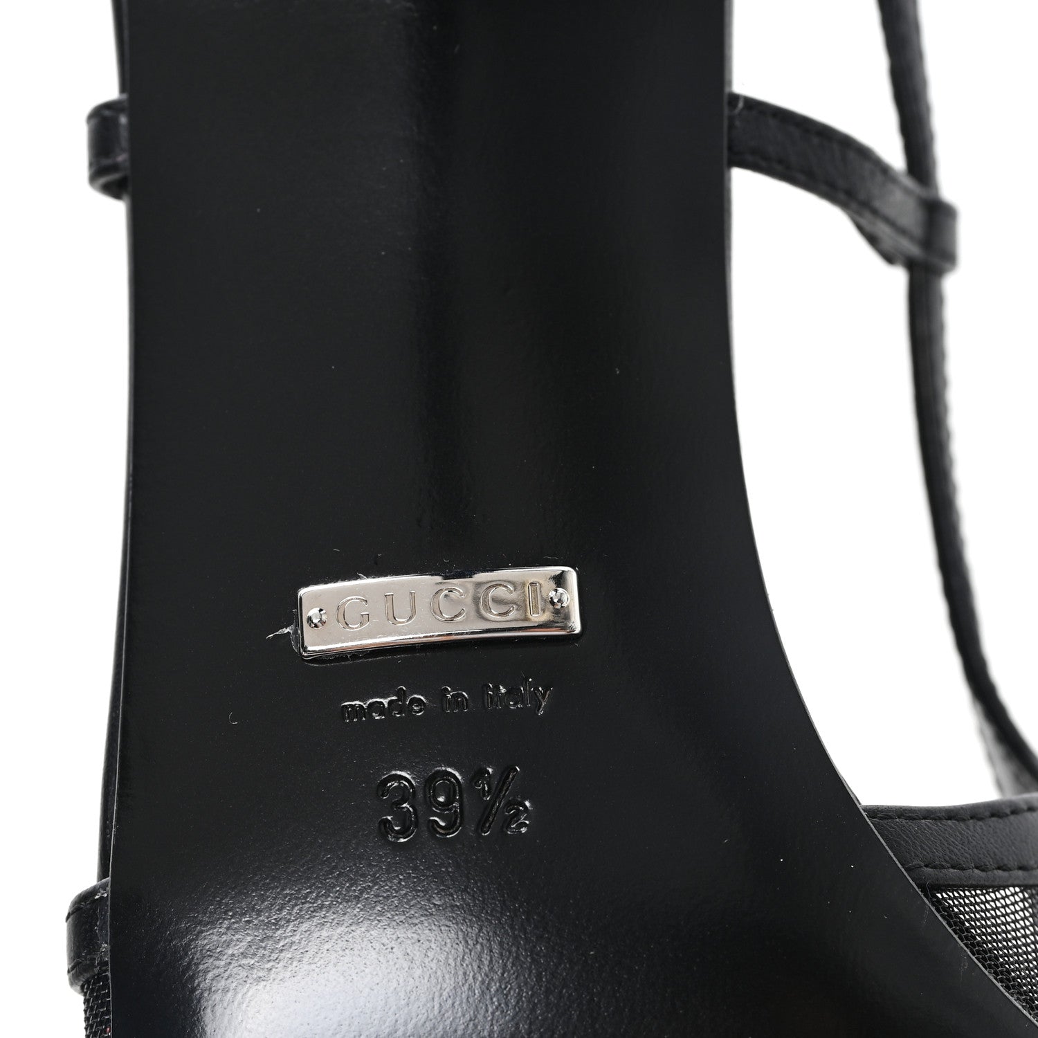 Gucci Tela Retino Nappa Charlotte Crystal GG Monogram Square G 75mm Slingback Pumps 39.5 Black 7 of 9