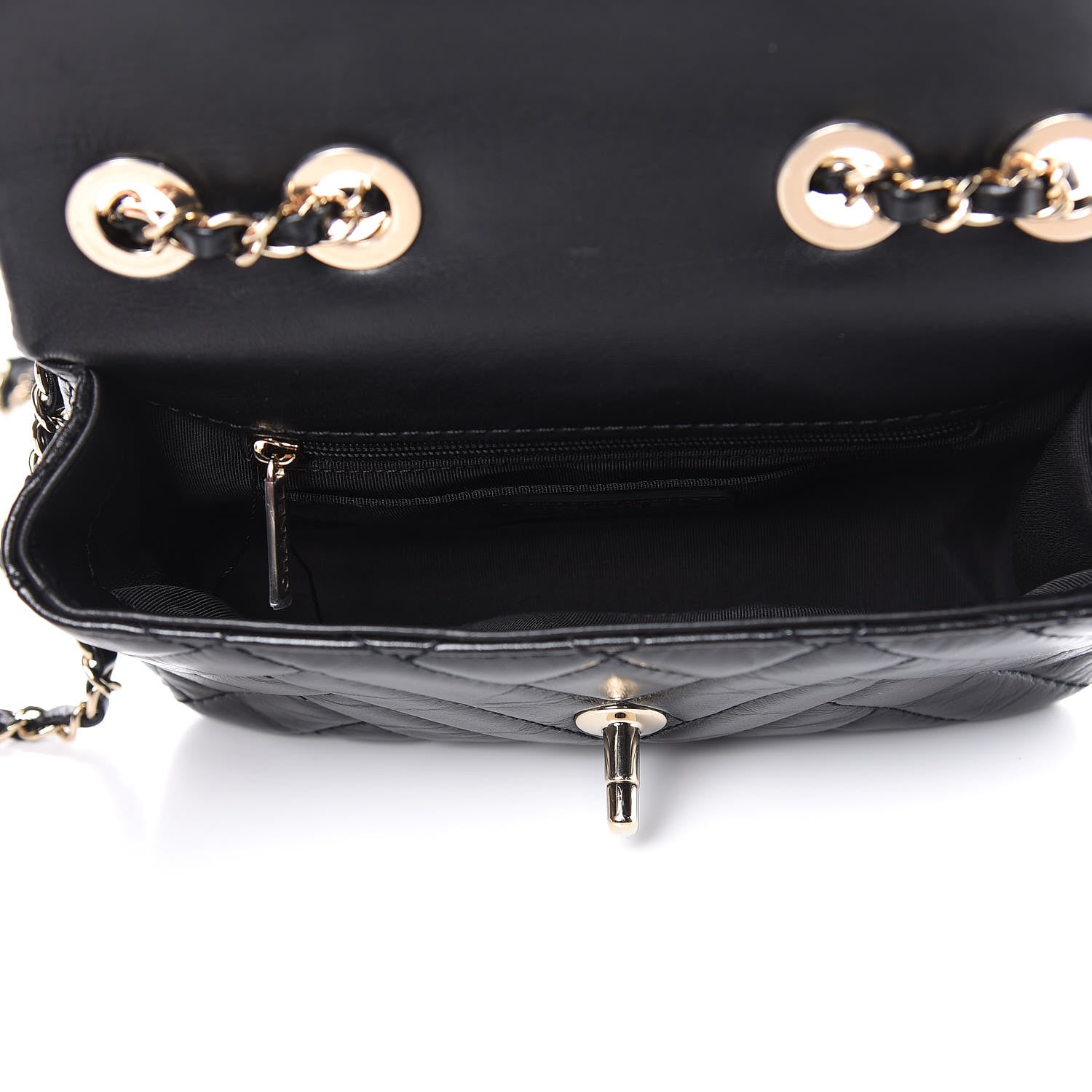 Chanel Shiny Lambskin Quilted Small Montcoco Flap Black 5 of 10