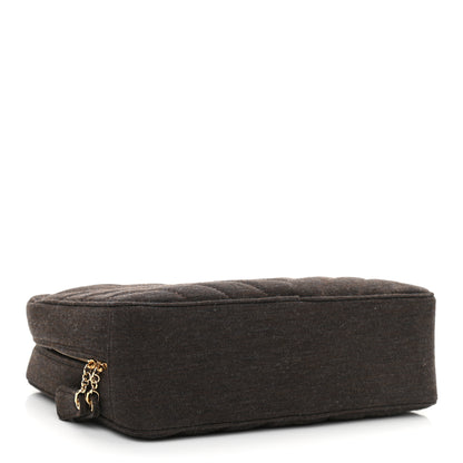 Chanel Jersey Chevron Quilted Camera Case Brown 4 of 11