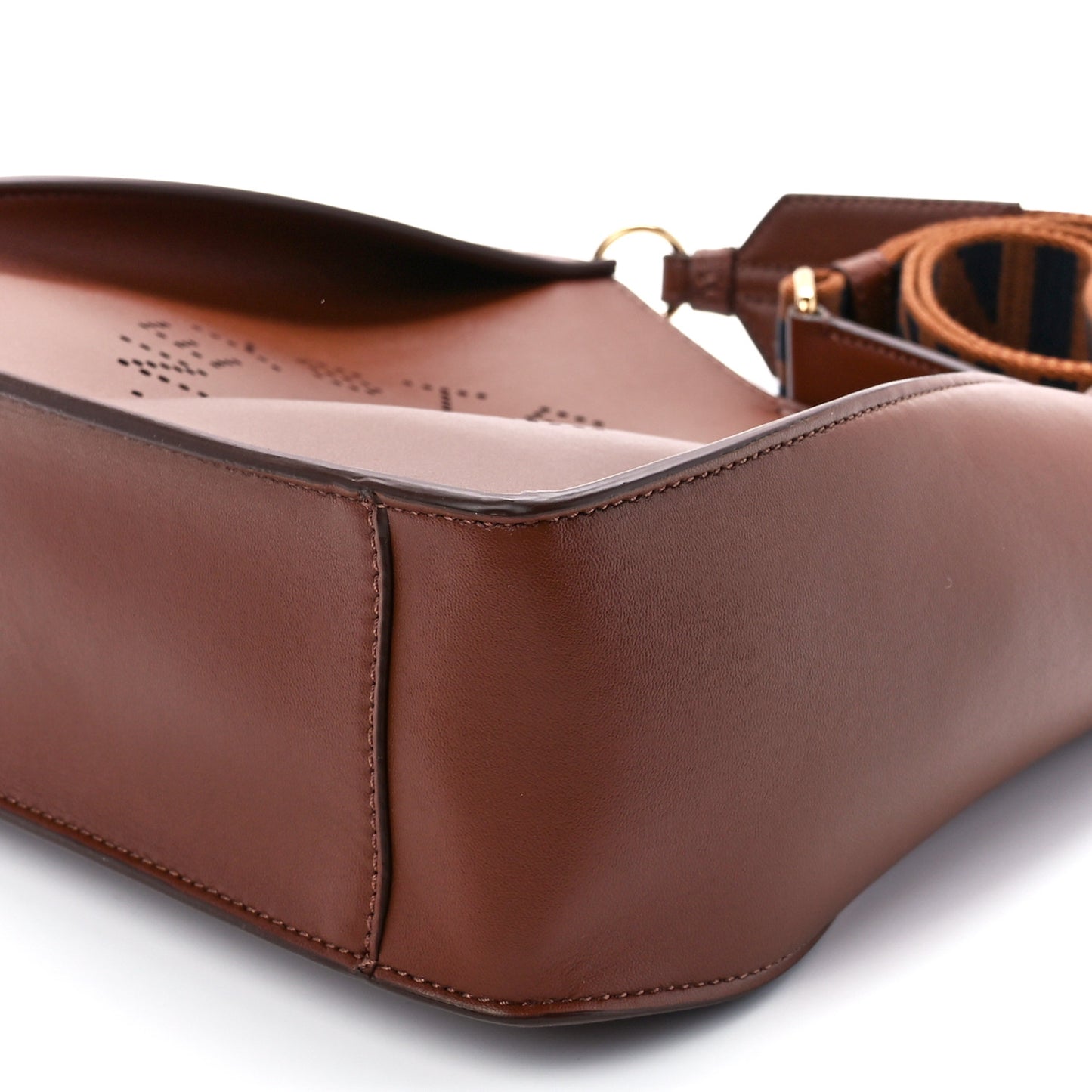 Eco Alter Nappa Perforated Logo Mini Crossbody Cinnamon