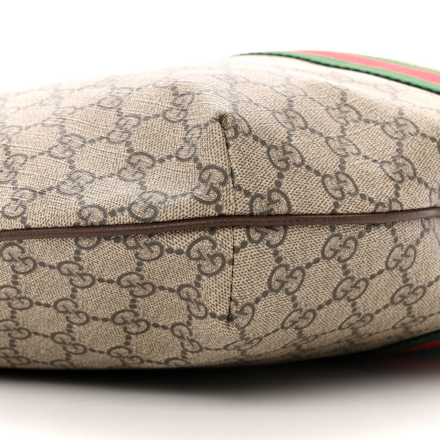 GG Supreme Monogram Web Ophidia Half Moon Hobo Brown