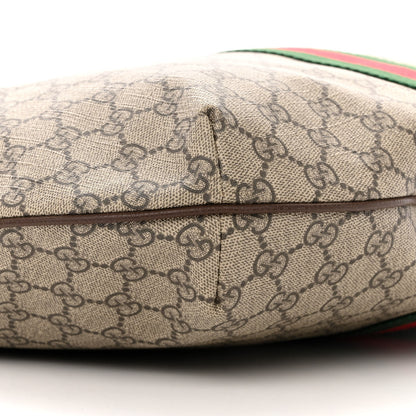 Gucci GG Supreme Monogram Web Ophidia Half Moon Hobo Brown 9 of 11