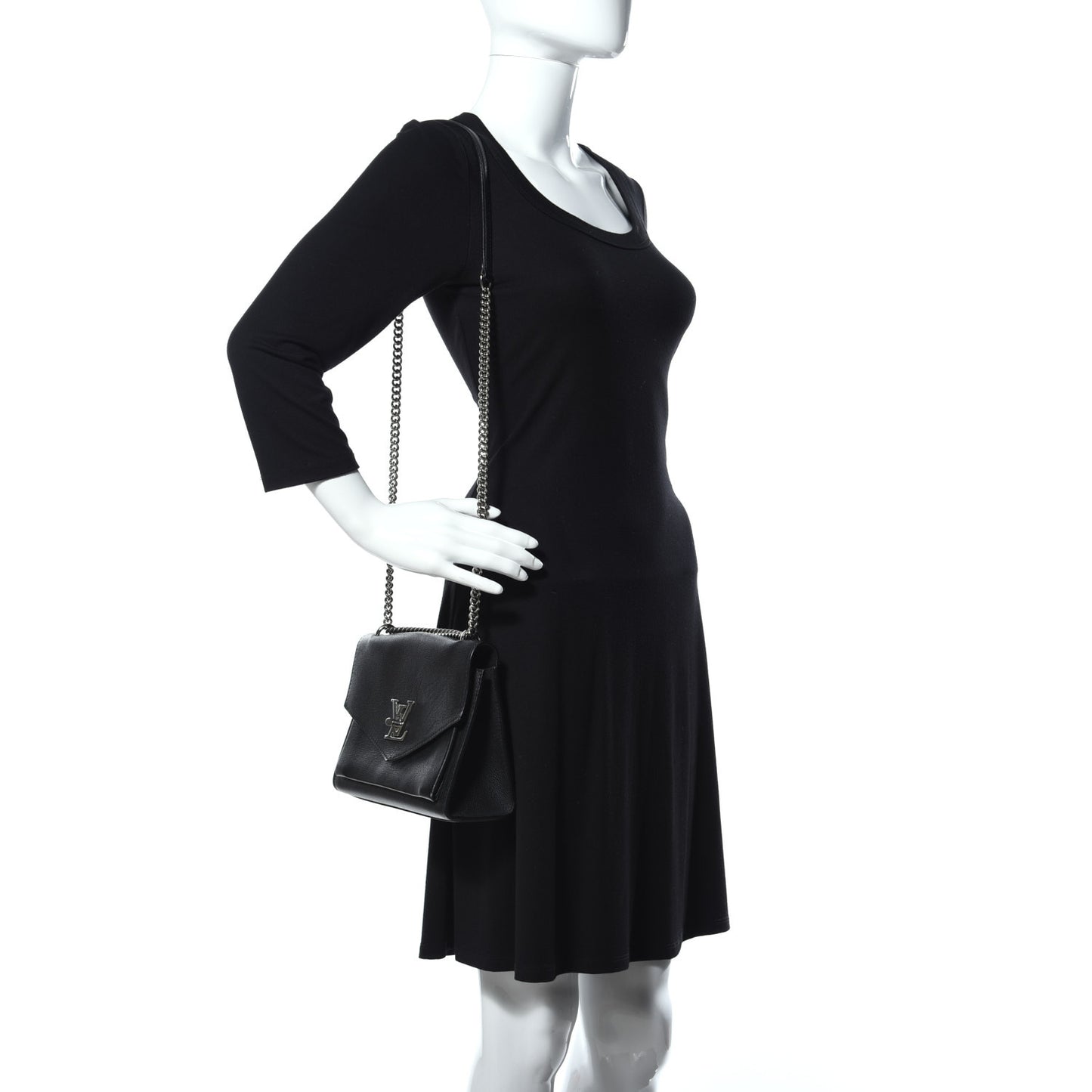 Soft Calfskin My Lockme Chain Bag BB Black