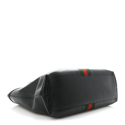 Gucci Textured Calfskin Web Medium Ophidia Shopping Tote Black 4 of 10