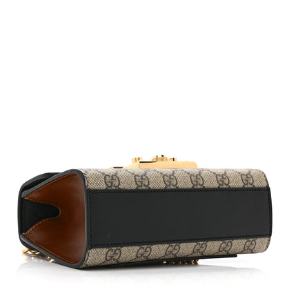 Gucci GG Supreme Monogram Calfskin Small Padlock Shoulder Bag Beige Black Cuir 4 of 11
