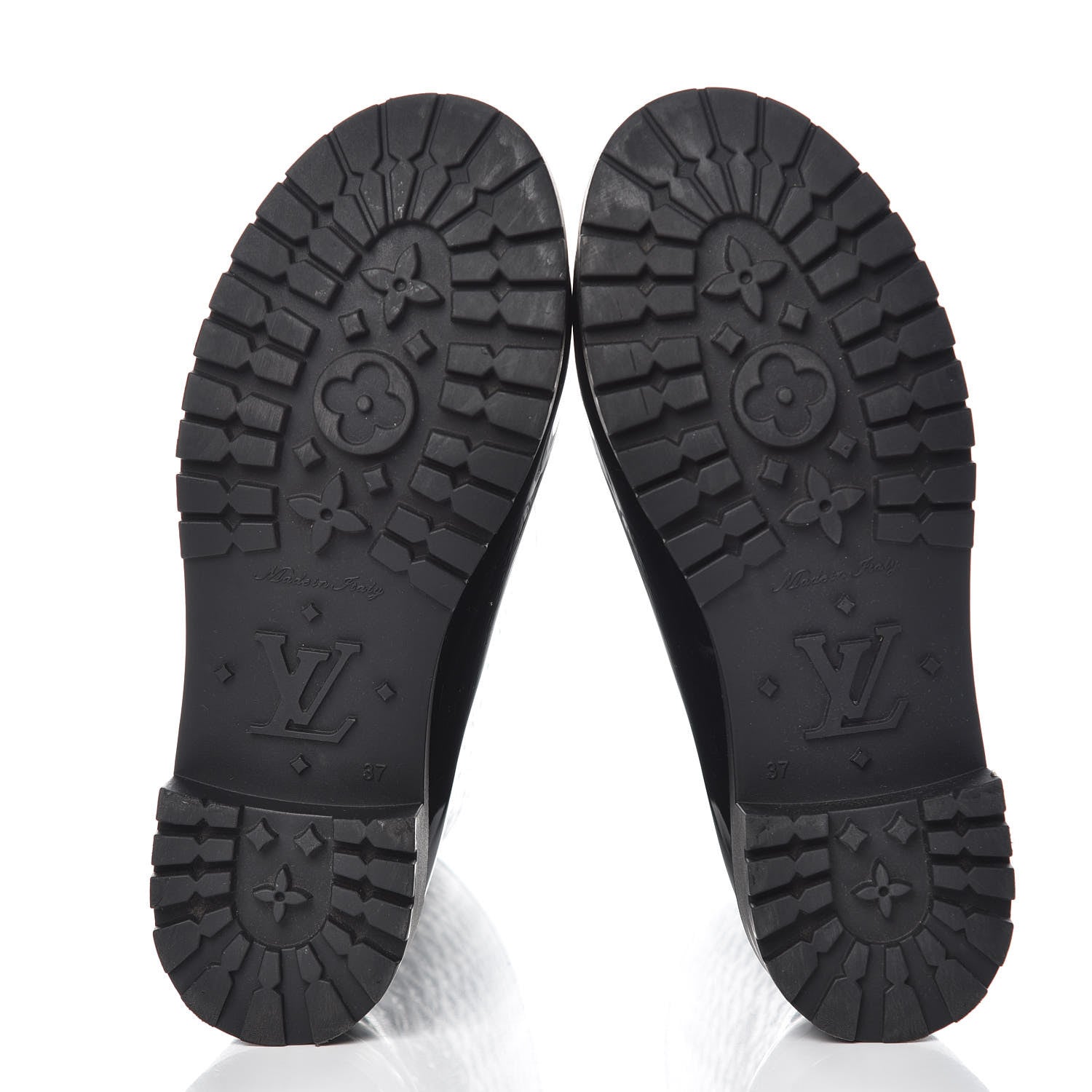 Louis Vuitton Rubber Embossed Monogram Splash Rain Boots 37 Black 7 of 9