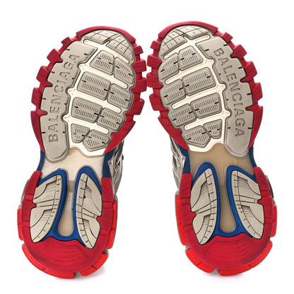 Balenciaga Rubber Mesh Bi-Color Mens Track.2 Open Sneakers 41 Beige Blue Red 6 of 9