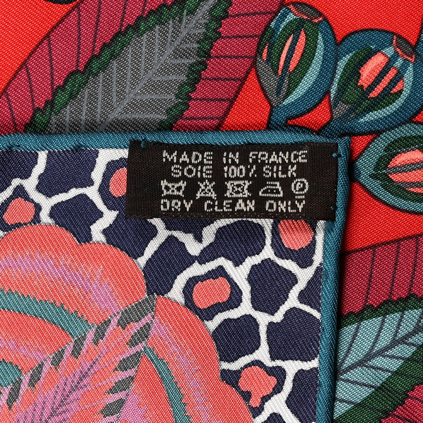 Silk Flowers of South Africa Scarf 90 Rouge Vert Ciel