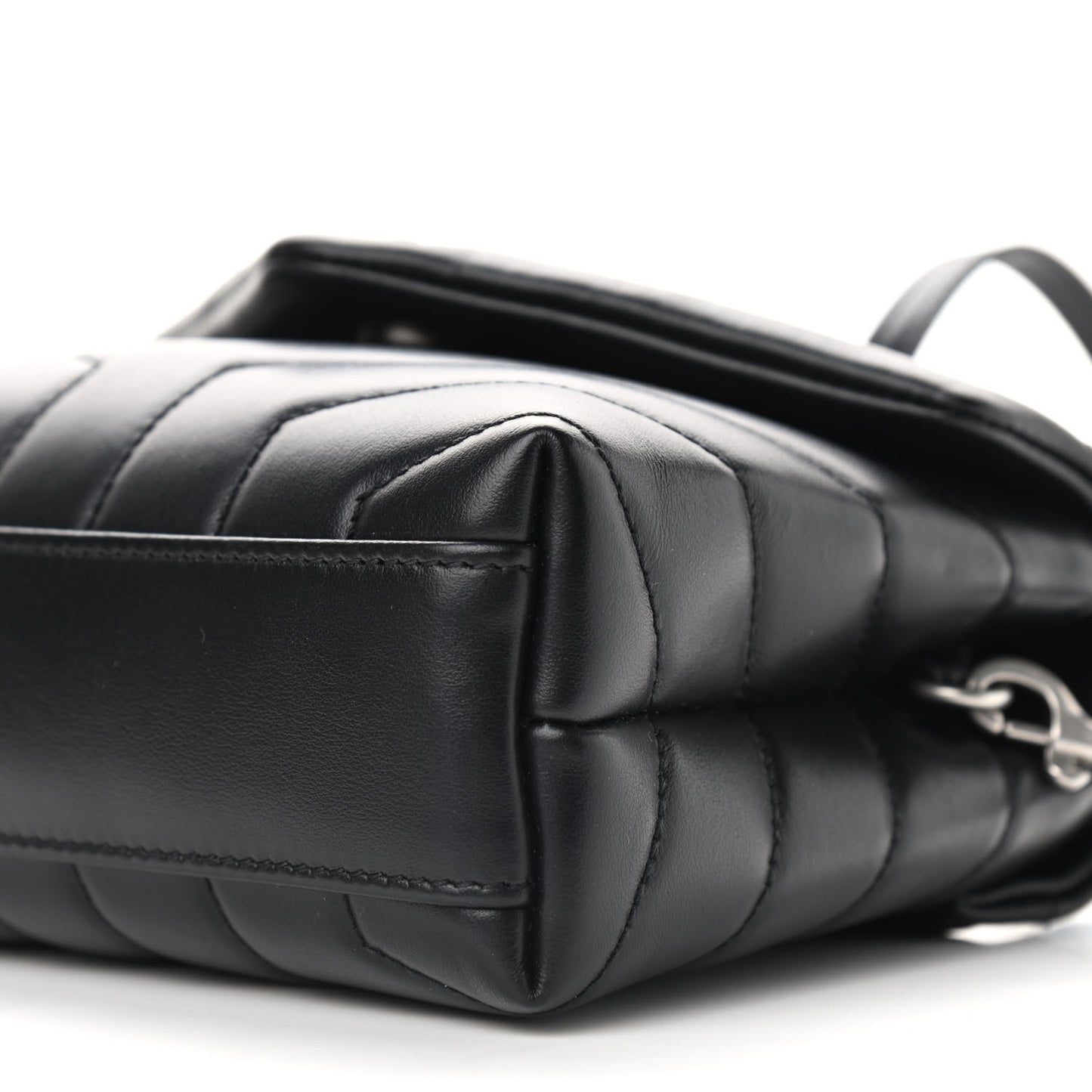 Calfskin Y Quilted Monogram Toy Loulou Crossbody Bag Black