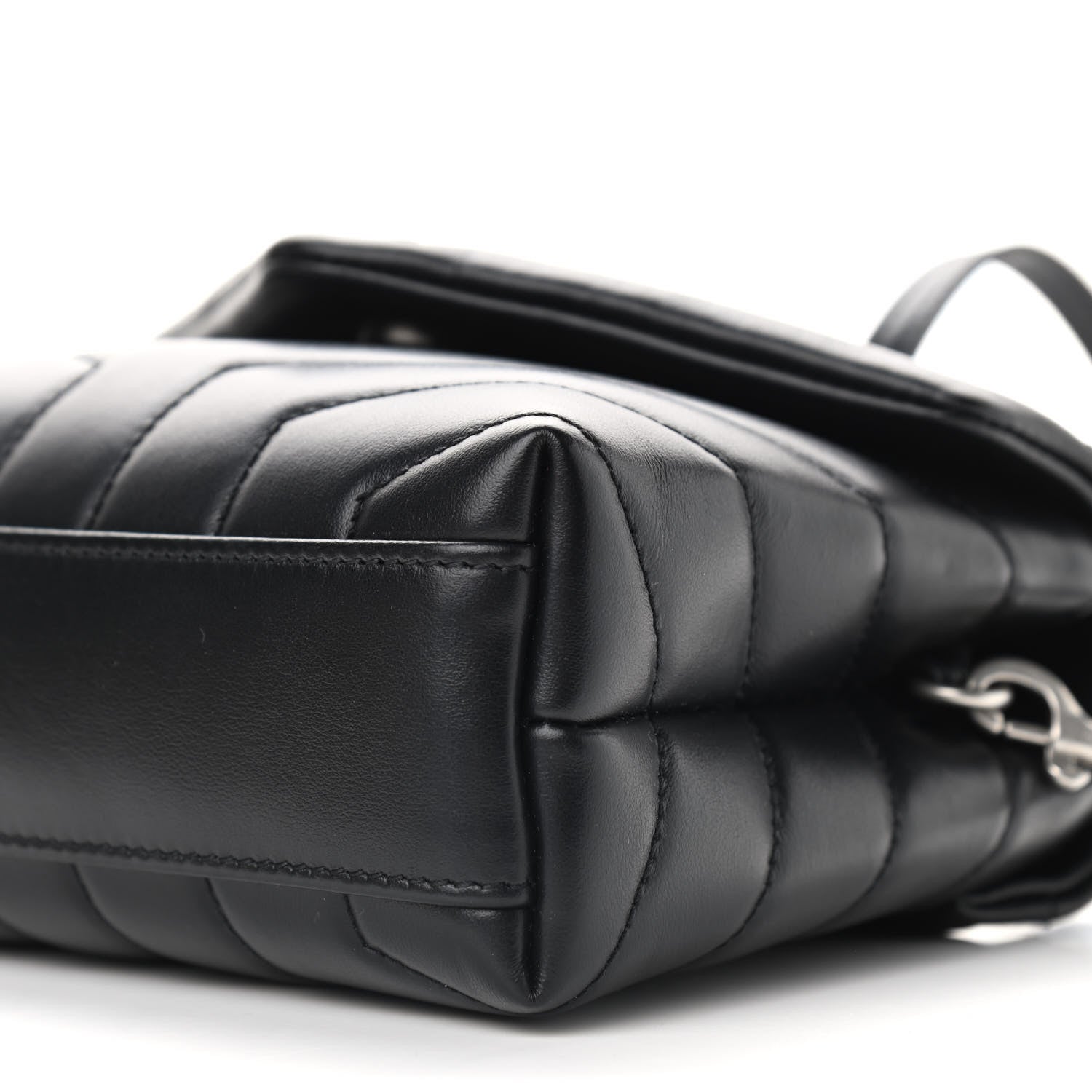 Saint Laurent Calfskin Y Quilted Monogram Toy Loulou Crossbody Bag Black 6 of 9