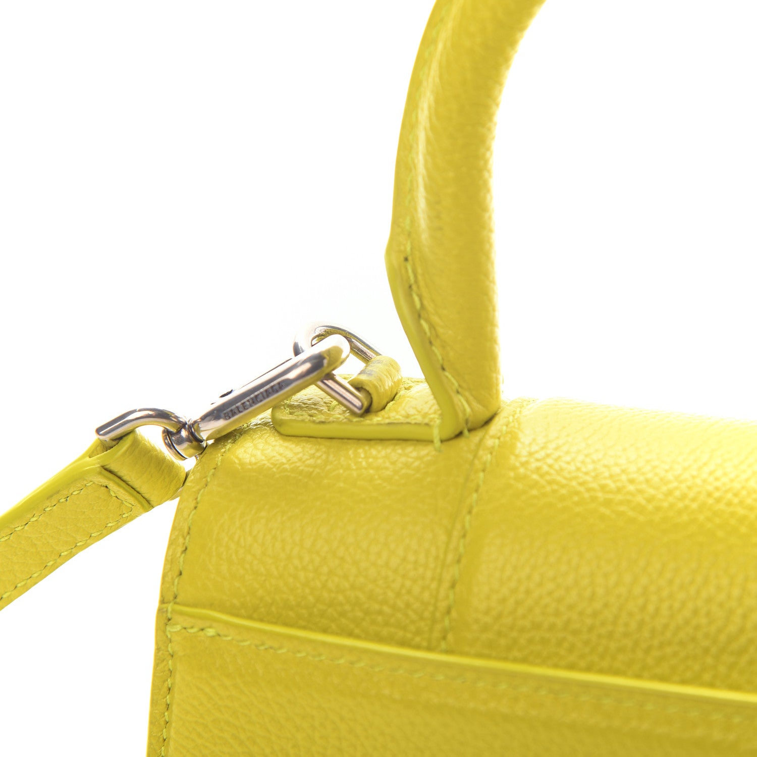 Balenciaga Grained Calfskin Hourglass Top Handle Bag XS Lime 12 of 12