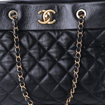 Chanel Calfskin Quilted Large Soft Elegance Tote Black 10 of 10