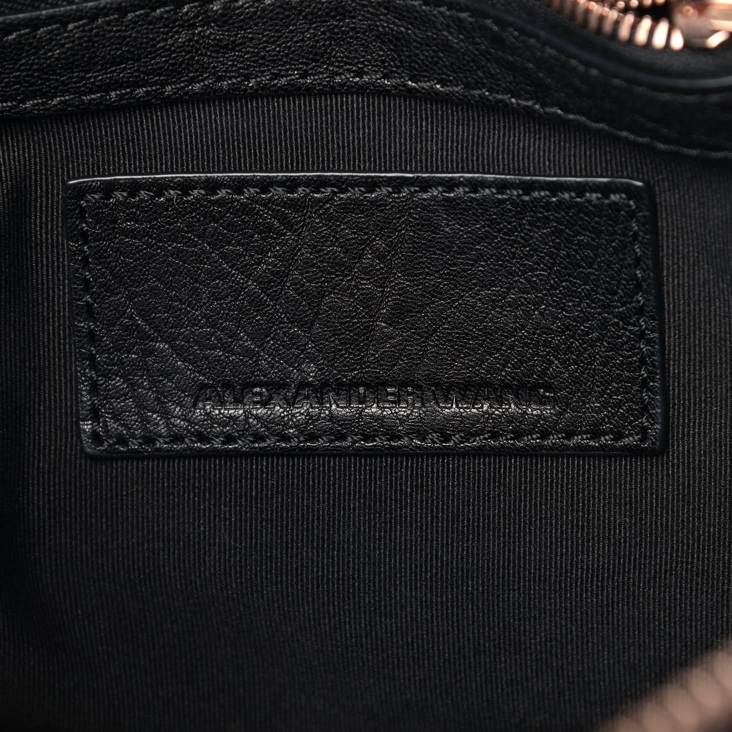 Pebbled Lambskin Mini Rockie Black Rose Gold Hardware