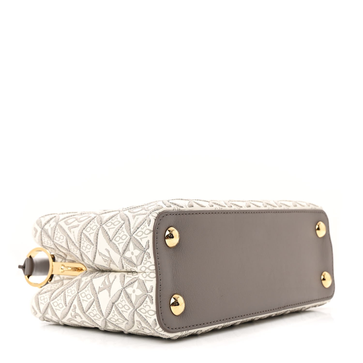 Louis Vuitton Calfskin Since 1854 Embroidered Capucines BB Ecru Taupe 4 of 11