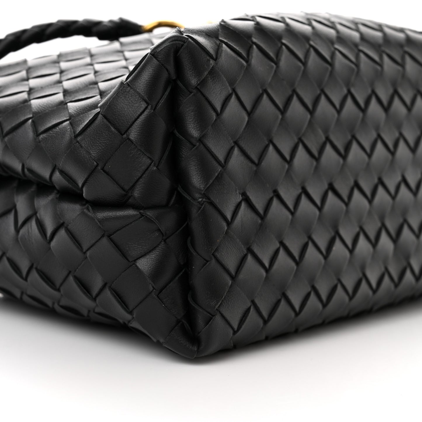 Nappa Intrecciato Medium Andiamo Shoulder Bag Black