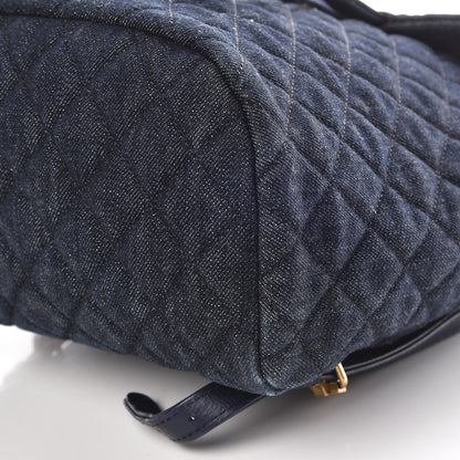 Chanel Washed Denim Quilted Small Urban Spirit Backpack Dark Blue 6 of 9
