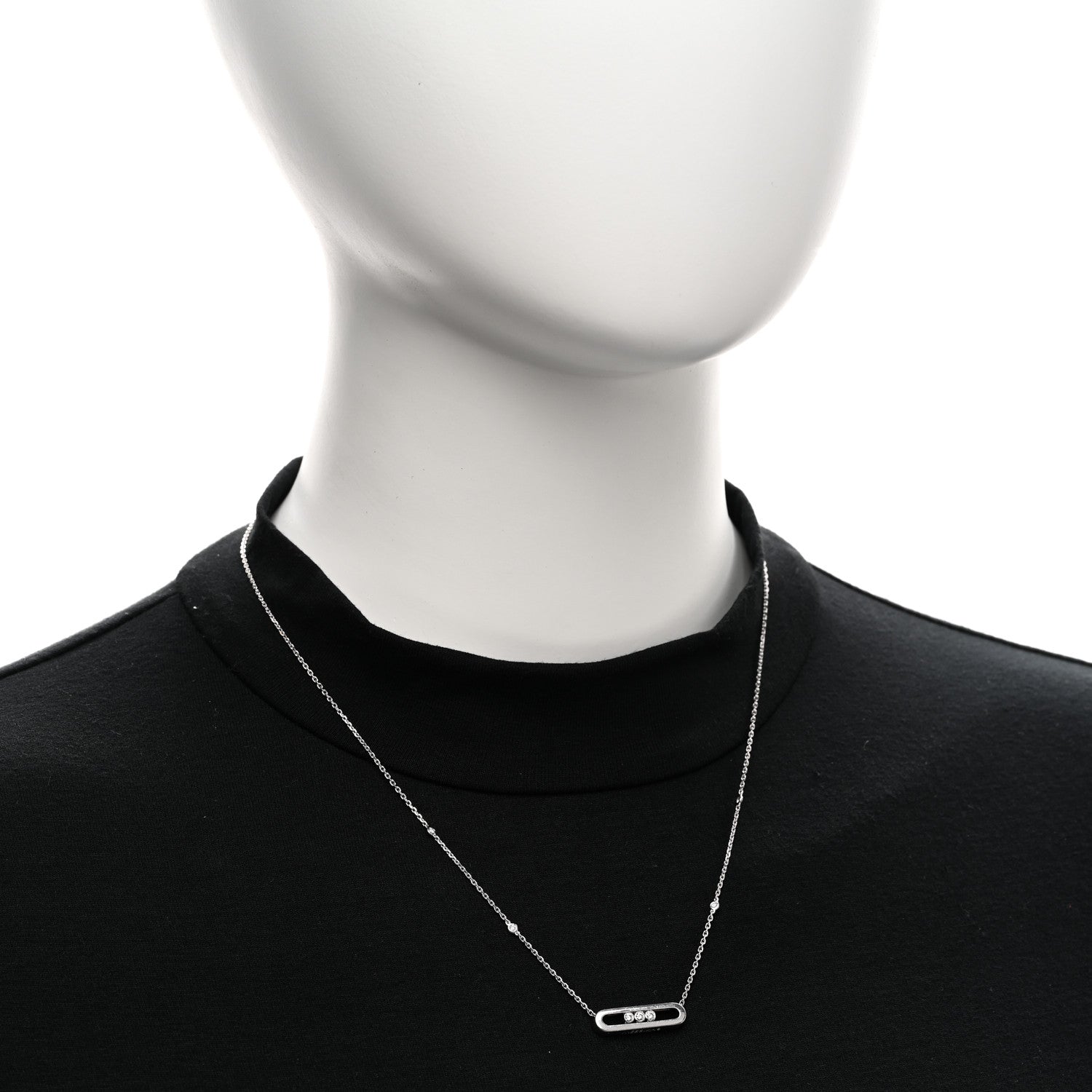 Messika 18K White Gold Diamond Baby Move Necklace 2 of 4