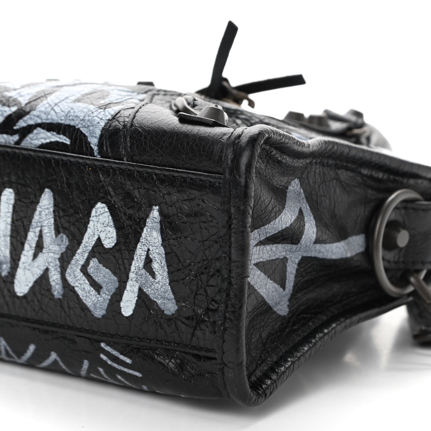 Balenciaga Agneau Arena Graffiti All Over Classic Hardware Mini City Black White 11 of 11