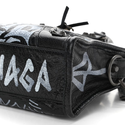 Balenciaga Agneau Arena Graffiti All Over Classic Hardware Mini City Black White 11 of 11