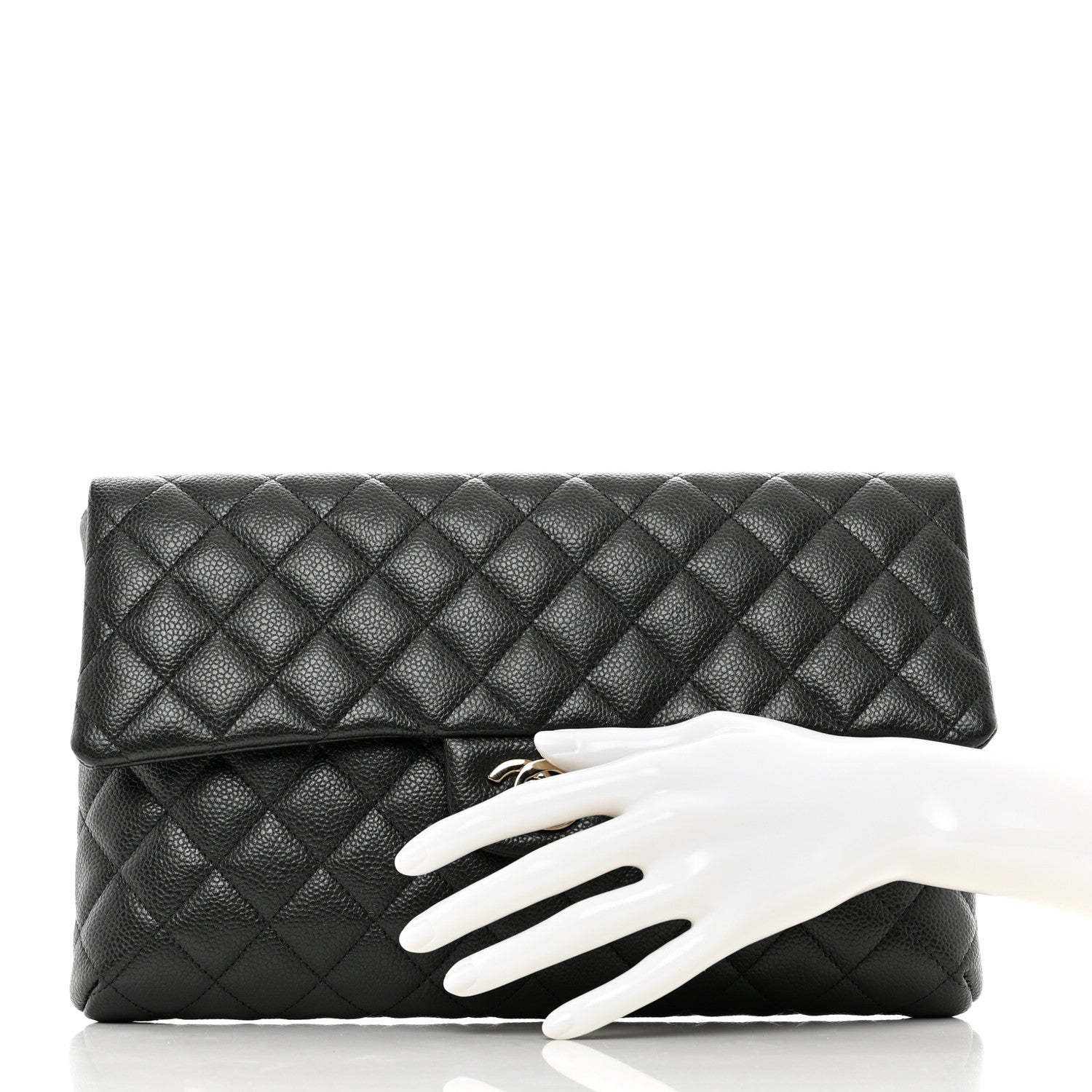 Chanel Caviar Quilted Flap Clutch Black 2 of 7