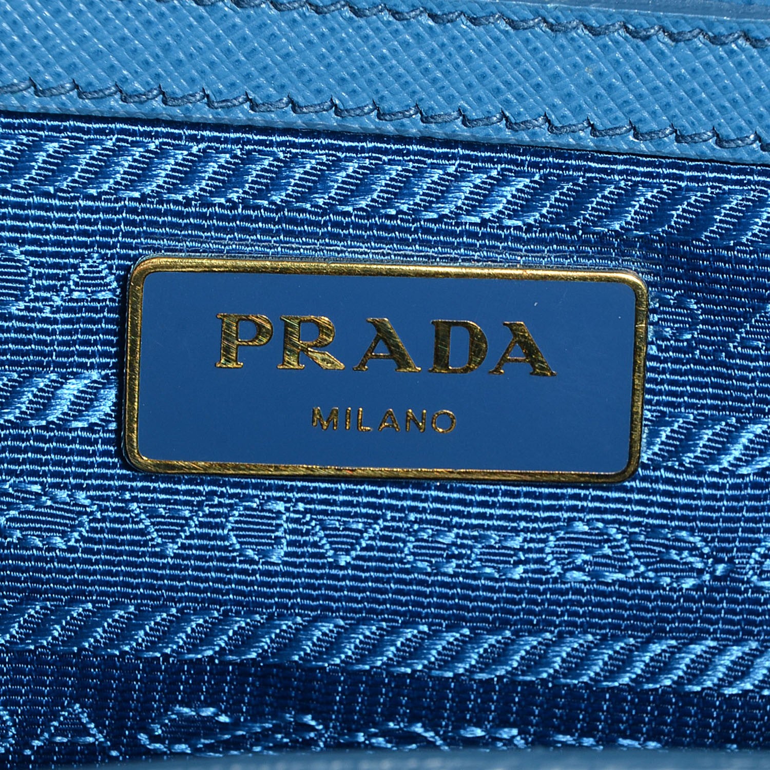 Prada Saffiano Lux Small Double Zip Tote Cobalto 5 of 7
