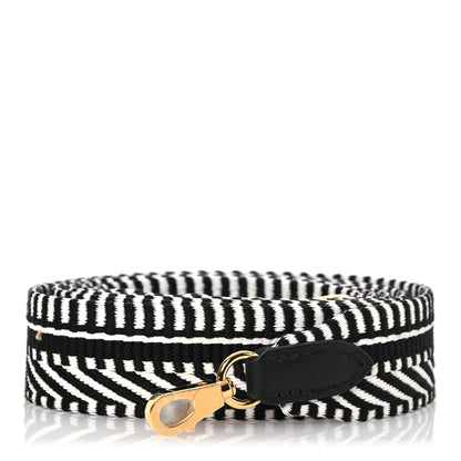 Hermes Toile Swift 25mm Sangle Cavale Shoulder Strap Black Ecru 1 of 6