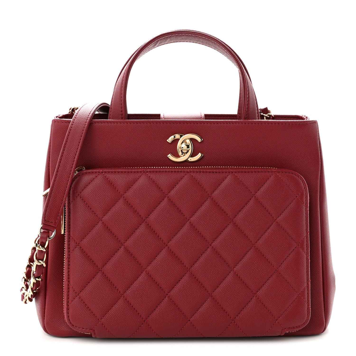 Chanel Caviar Quilted Small Business Affinity Shopping Bag Dark Red 1 of 10