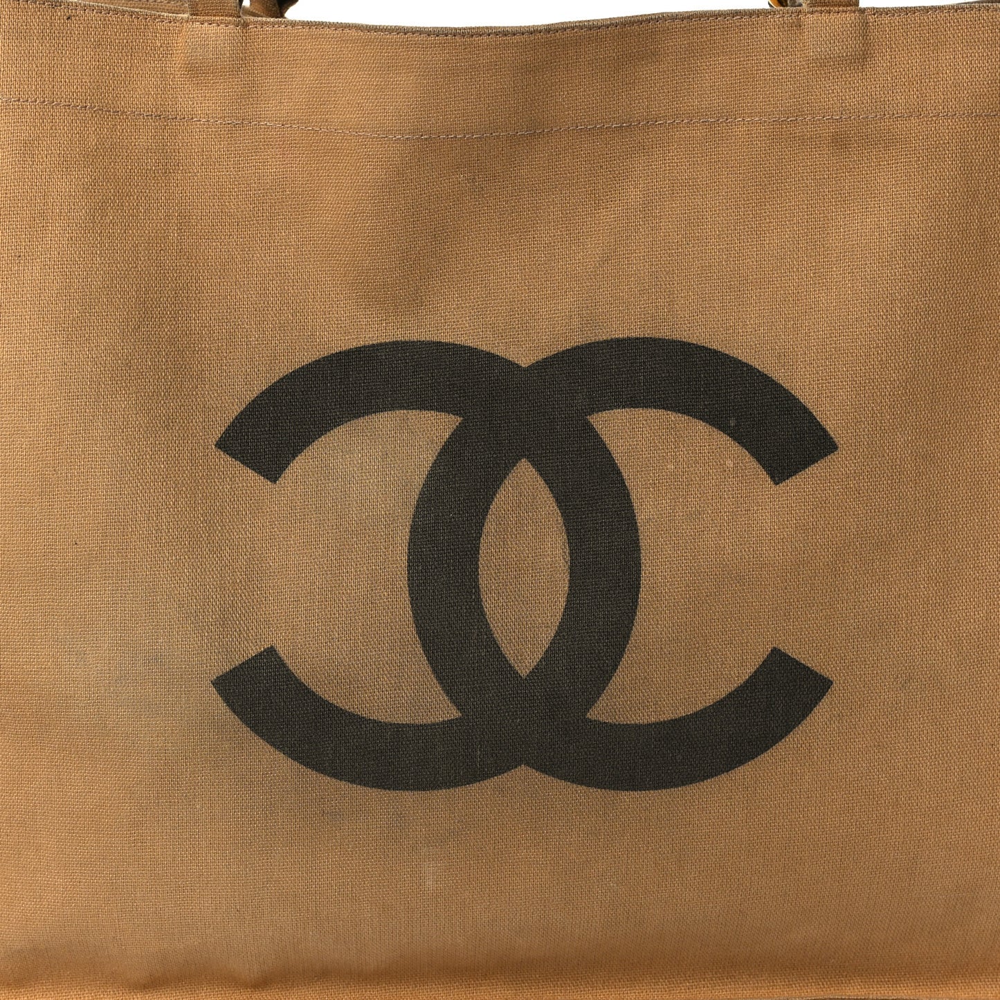 Canvas CC Logo Shopping Tote Beige