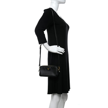 Prada Saffiano Mini Camera Crossbody Bag Black 1 of 10
