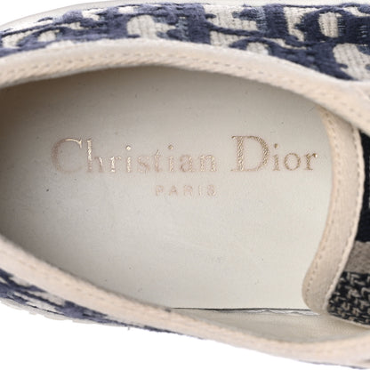 Christian Dior Canvas Oblique Walk'N'Dior Low Top Sneakers 40 Deep Blue 6 of 8