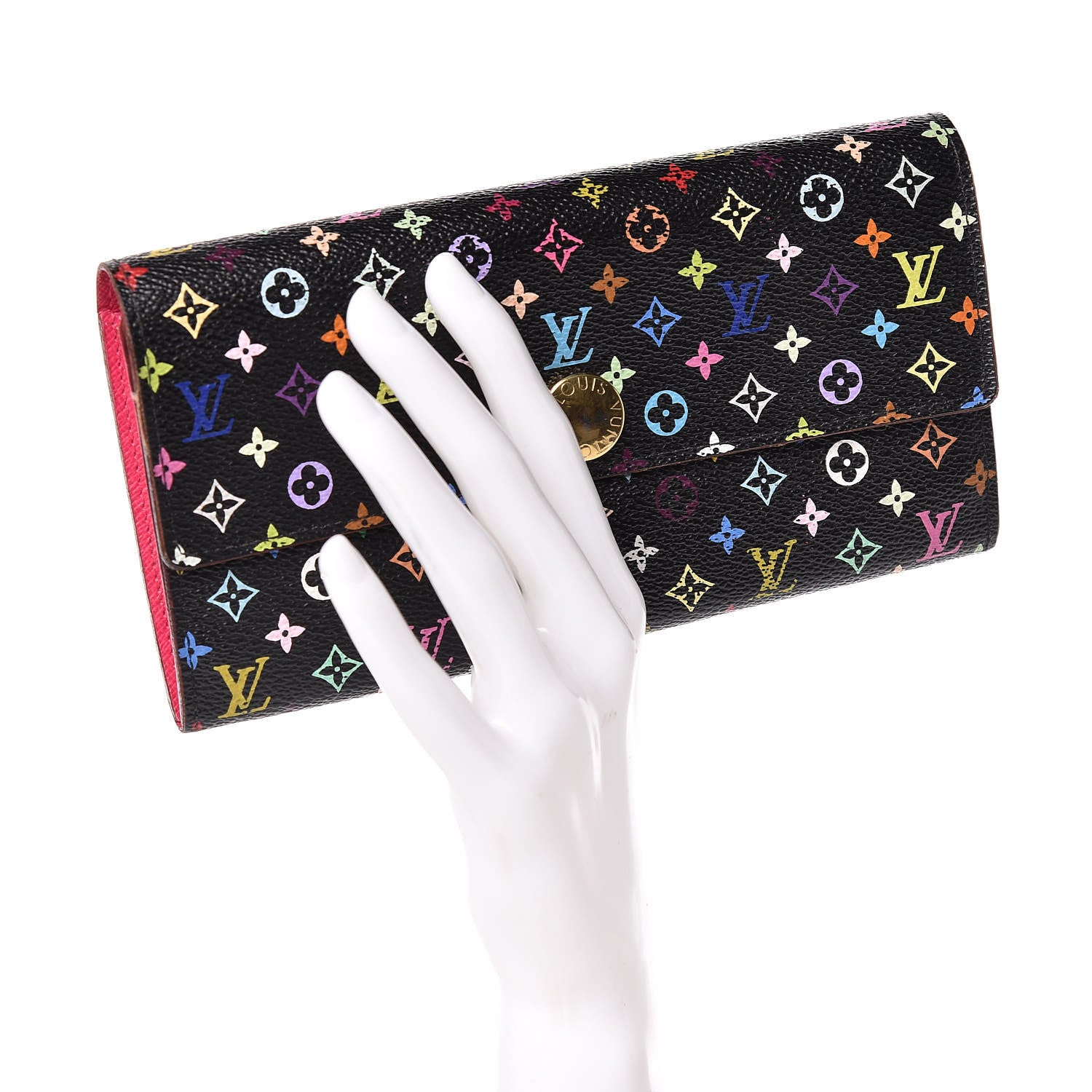 Louis Vuitton Monogram Multicolor Sarah Wallet Black Grenade 2 of 13