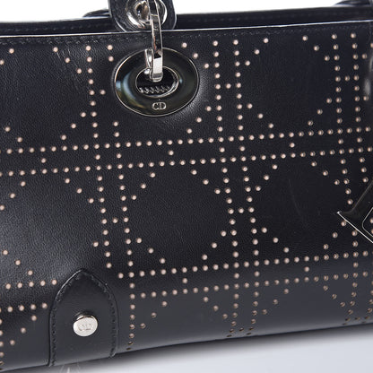 Christian Dior Calfskin Cannage Perforated Small Lady Dior East West Black 11 of 13