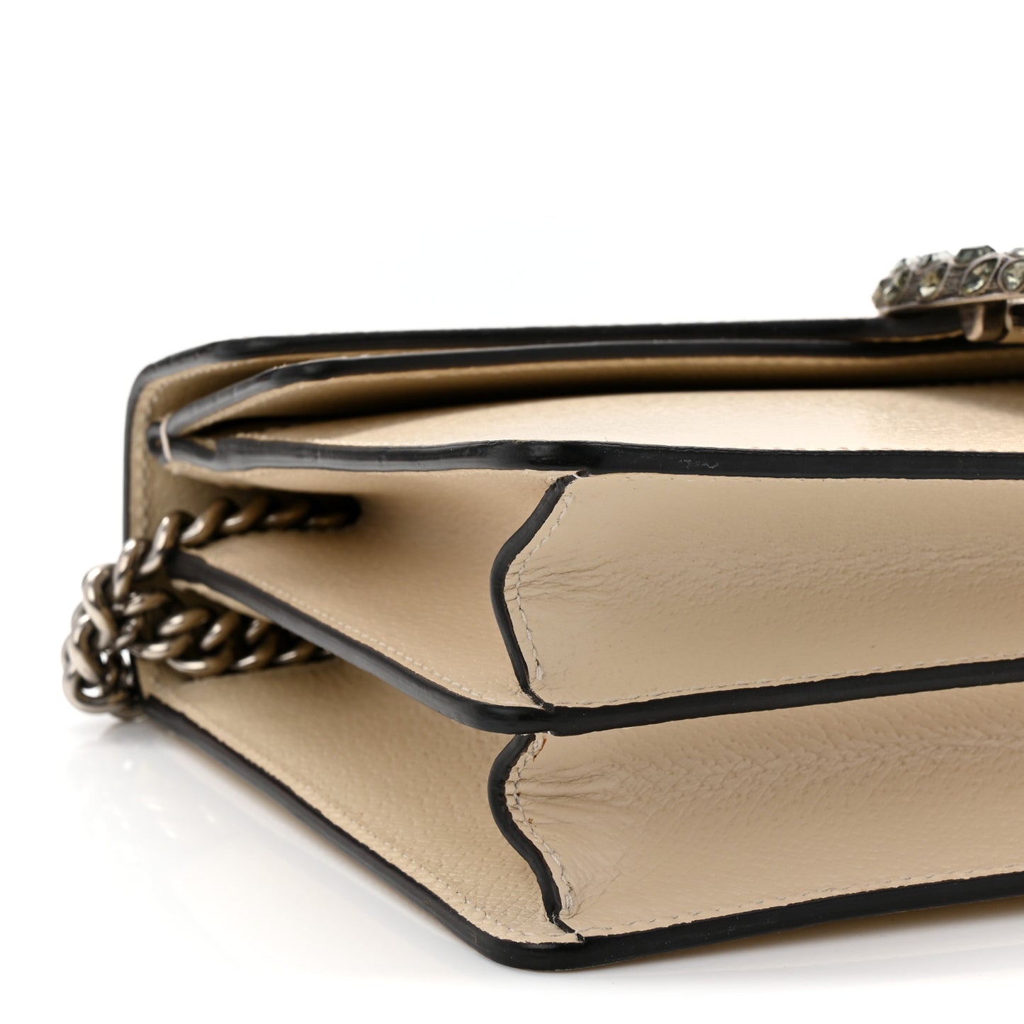 Textured Calfskin Crystal Small Dionysus Shoulder Bag Mystic White