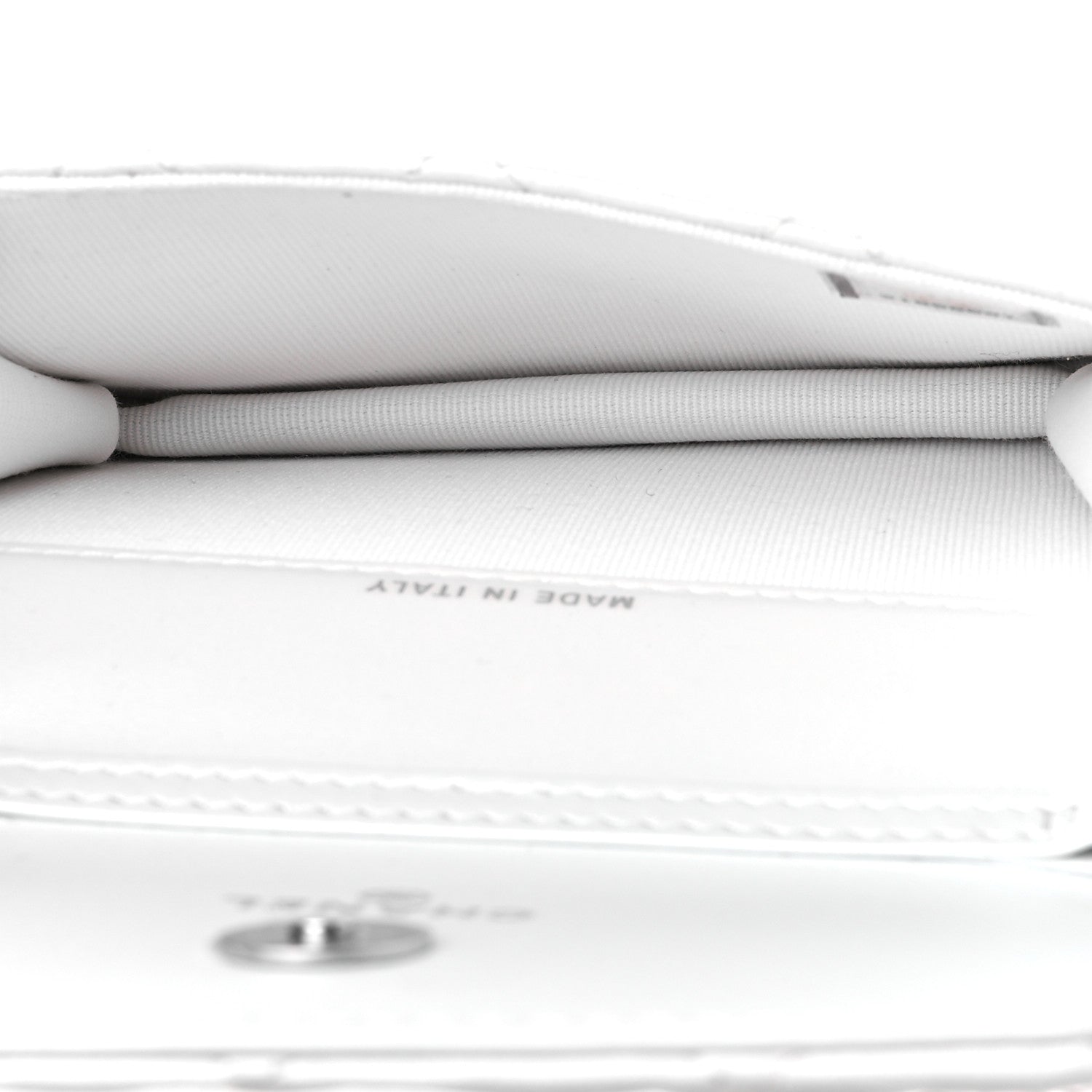 Chanel Calfskin Quilted Maxi Pearls Card Holder Flap With Chain White 5 of 13