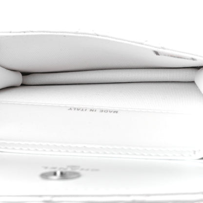 Chanel Calfskin Quilted Maxi Pearls Card Holder Flap With Chain White 5 of 13