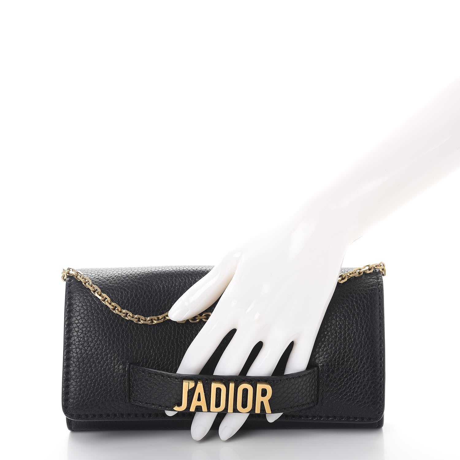 Christian Dior Grained Calfskin J'adior Croisiere Chain Wallet Black 3 of 11