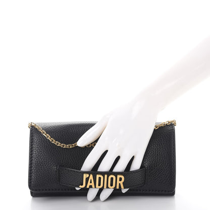 Christian Dior Grained Calfskin J'adior Croisiere Chain Wallet Black 3 of 11