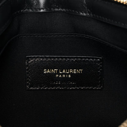 Saint Laurent Calfskin Matelasse Chevron Monogram A5 Wristlet Black 6 of 11