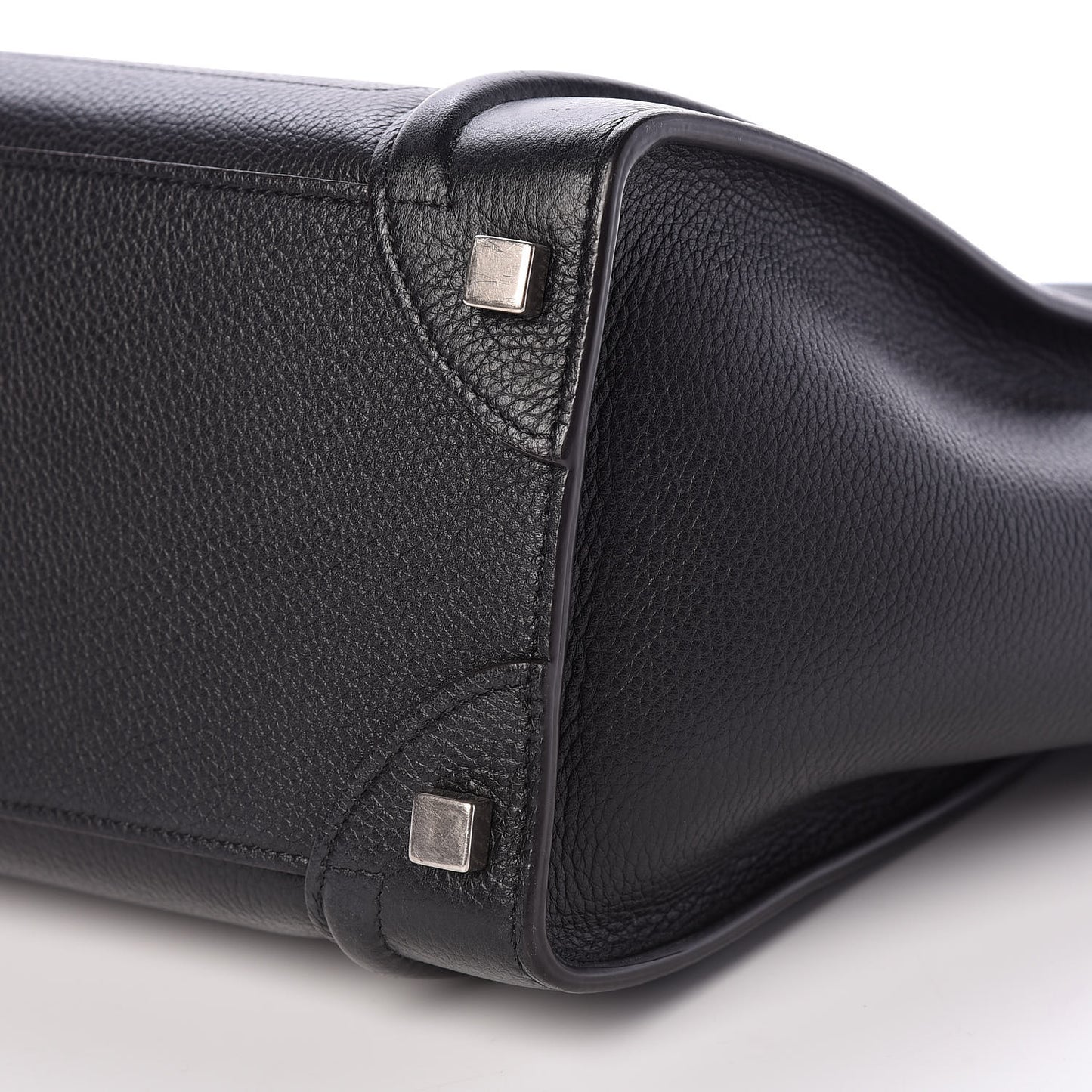 Drummed Calfskin Micro Luggage Black
