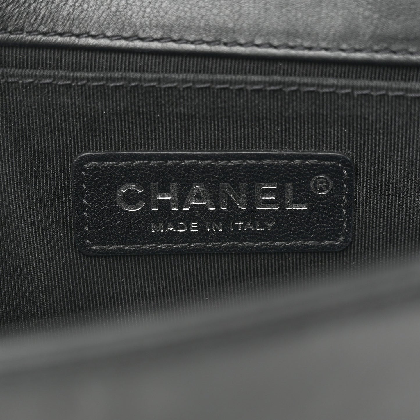 Calfskin Quilted Small Boy Flap Black