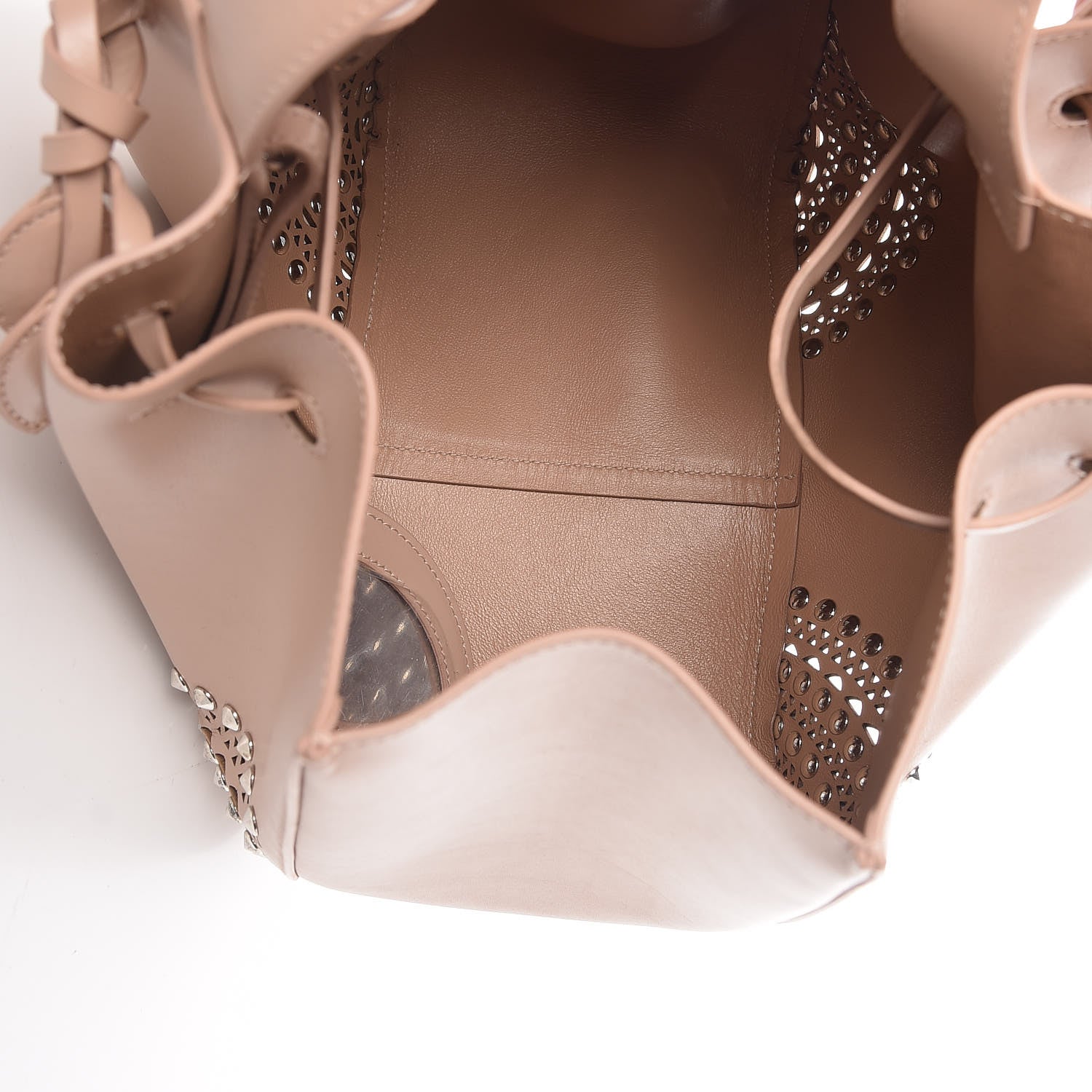 Alaia Calfskin Vienne Studded Rose-Marie 19 Bag Sable 5 of 8