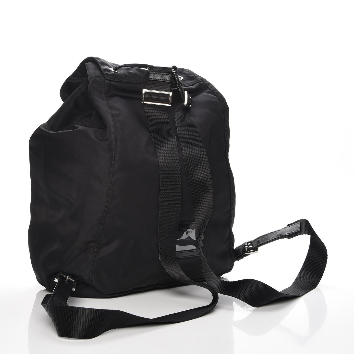 Nylon Cinch Backpack Black