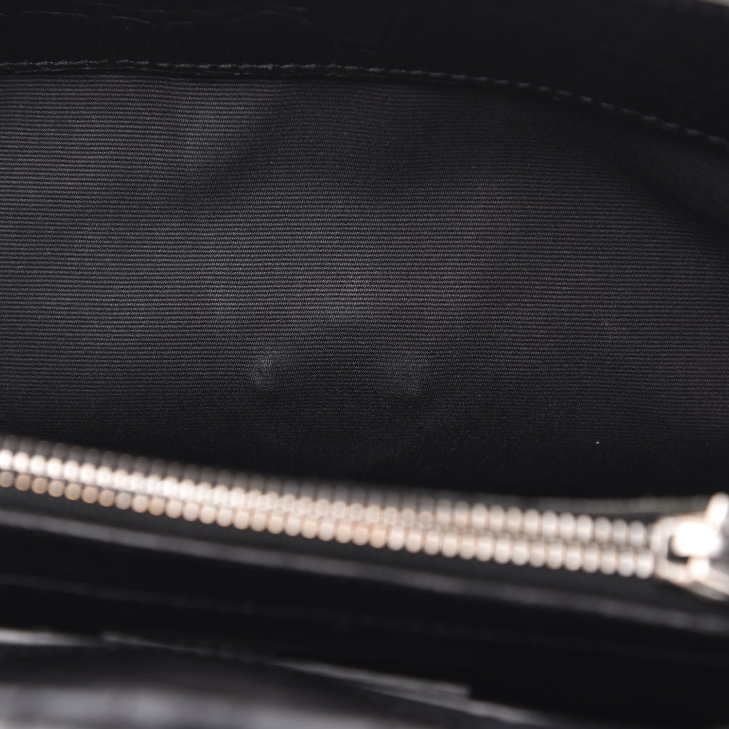 Saint Laurent Calfskin Crocodile Embossed Medium College Monogram Satchel Black 9 of 12