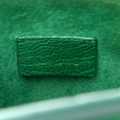Alexander McQueen Calfskin Crocodile Embossed Mini Heroine Bag Green 6 of 17