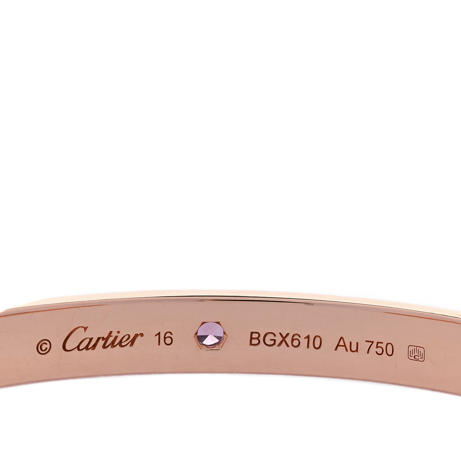 Cartier 18K Pink Gold Pink Sapphire LOVE Cuff Bracelet 16 1797439