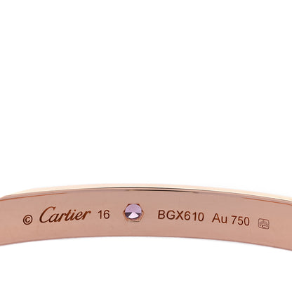 Cartier 18K Pink Gold Pink Sapphire LOVE Cuff Bracelet 16 3 of 4