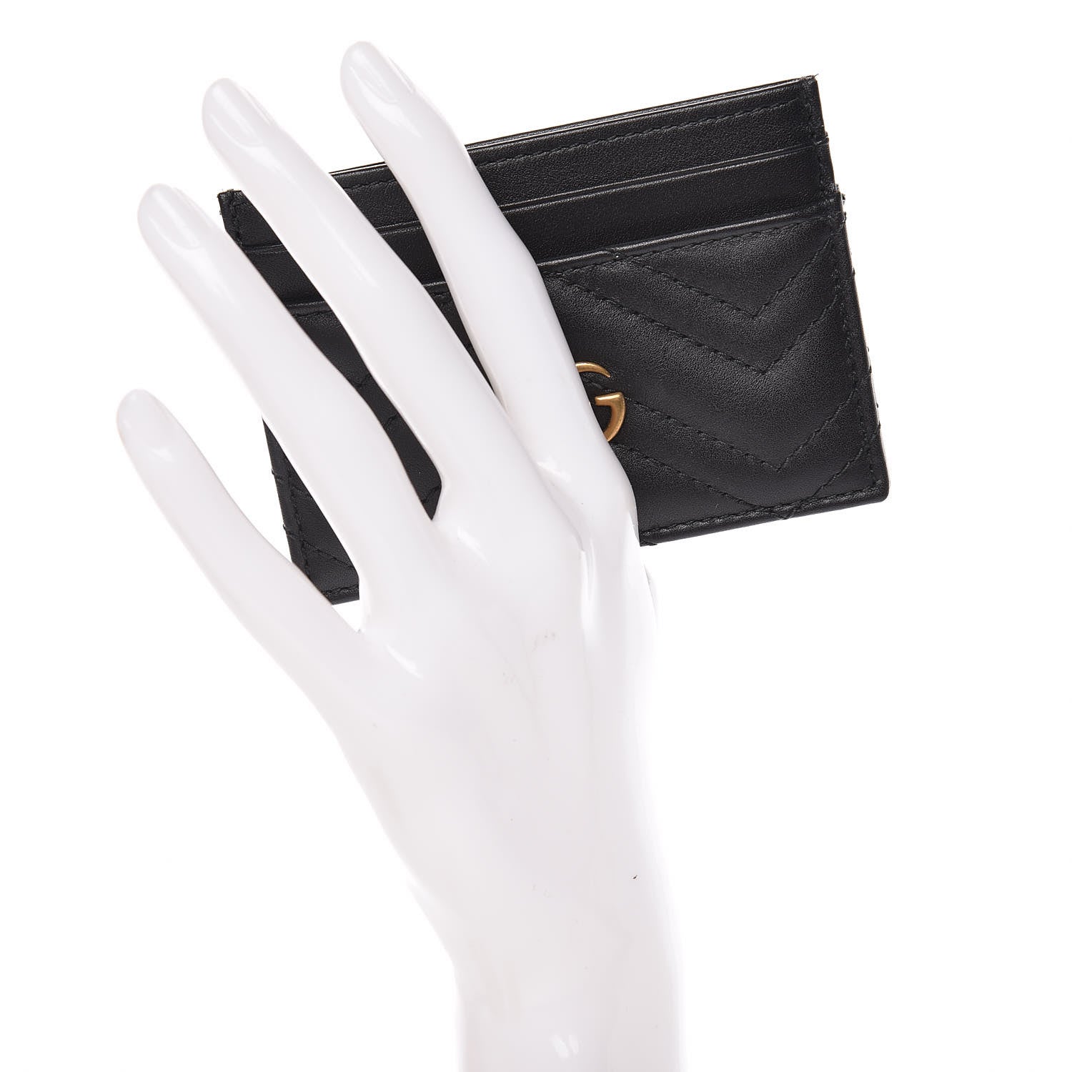 Gucci Calfskin Matelasse GG Marmont Card Holder Black 2 of 7