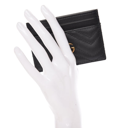 Gucci Calfskin Matelasse GG Marmont Card Holder Black 2 of 7