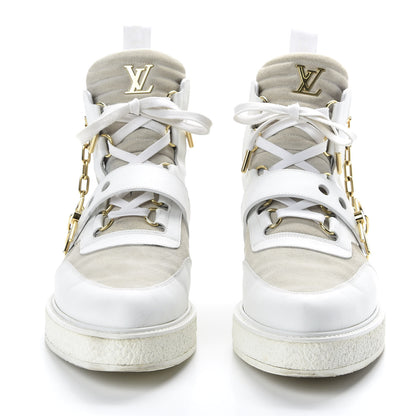 Louis Vuitton Calfskin Suede Mens Creeper Ankle Boots 9.5 White 2 of 9