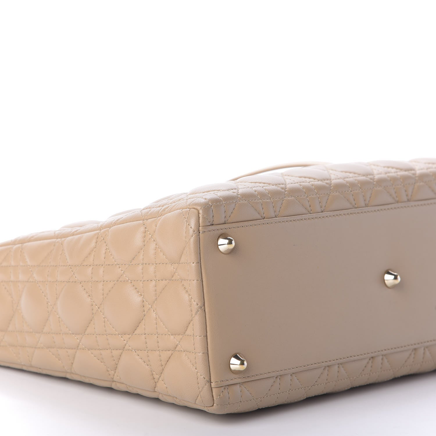 Christian Dior Lambskin Cannage Large Lady Dior Beige 6 of 9